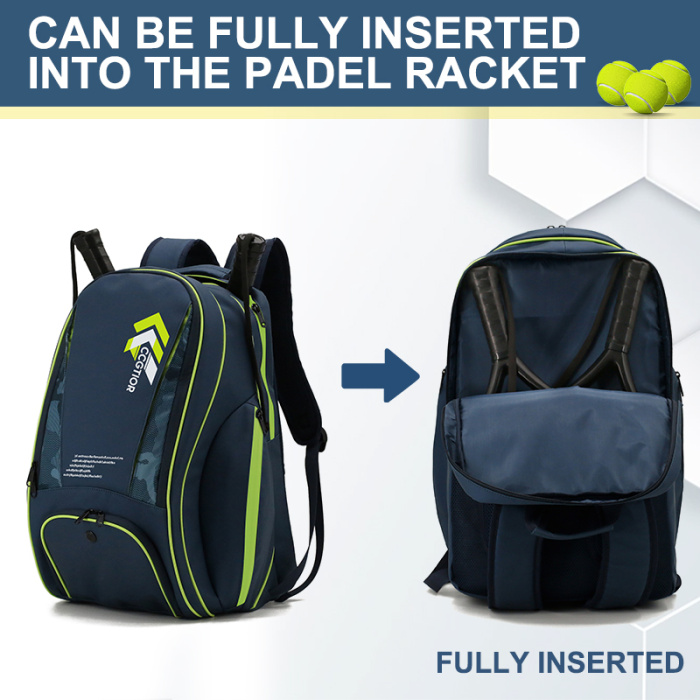 Large Pickleball Bag Sports Backpack with Hanging Fences