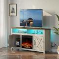 Fireplace TV Stand with LED Lights