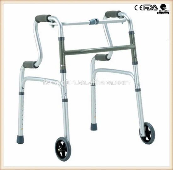 Aluminum walker two buttons walker with wheels RJ-Z916L-2