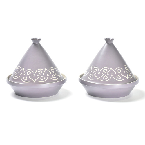 Set di stoviglie in ceramica di stampaggio viola grigio grigio