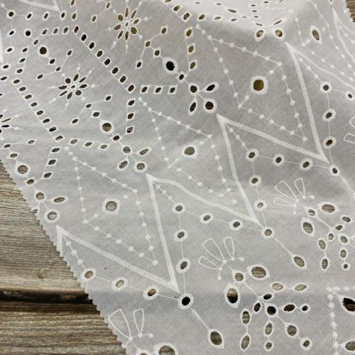 Off  White 100% Cotton Eyelet Embroidery Fabric