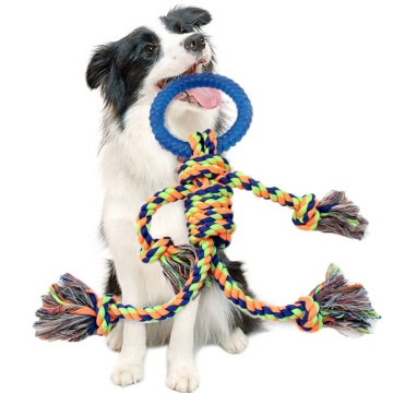Wholesale Dog Interactive Cotton Rope With TPR Chew Toy