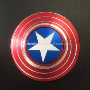 Processing 2017 NEWEST Hand Fidget Toy Captain America Shield Hand Spinner Metal Finger Stress Hand Finger Spinner