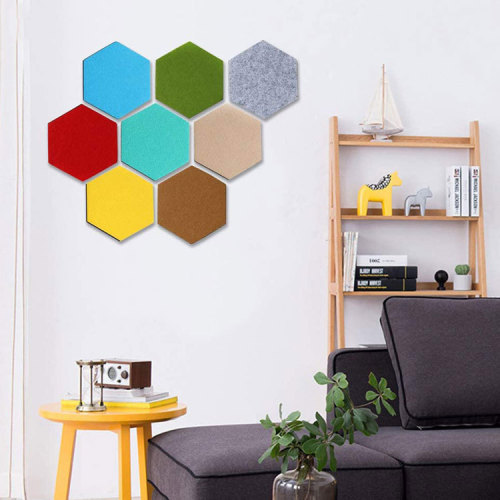 Sound Absorbing Panels Eco-friendly Hexagon Polyester Acoustic Wall Pin Board Factory