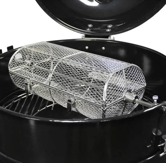 Non-stick  BBQ Rolling Basket Roaster BBQ Rotisserie Basket Grill Accessories for Vegetable