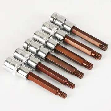 Professional Hex Socket Sleeve and Ratchet Tool Set for Car Repair - Cr-V Steel, 1/2\" and 3/8\" Square Drive