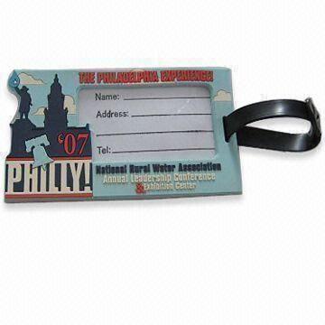 Travel Bag Tag, Made of Soft PVC, Measures 10.3x6.3cm
