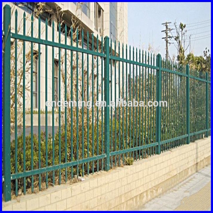 security tubular steel spear top black fence panels