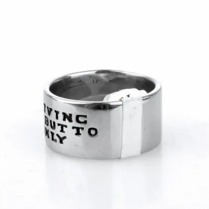 High polished Half face inspiration skull ring