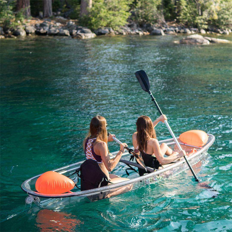 Clear Kayak: Transparent Plastic Canoe for 2 People with Customized Size