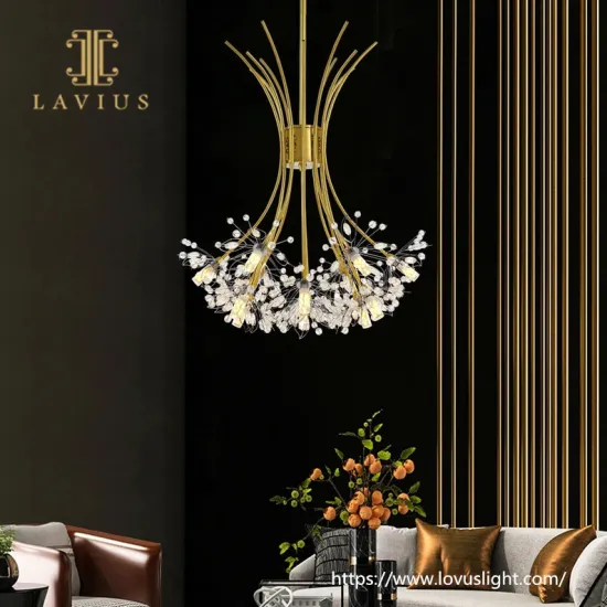 Modern flower brass custom chandelier Drawing room creative chandelier