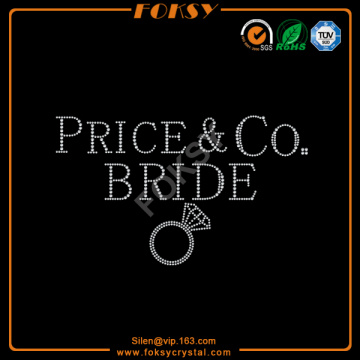 Bride iron on rhinestone diamond