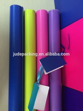 Solid gift Wrapping paper paper matched with tag and paper bag