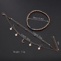 Summer multi layer women's Beaded star moon Anklet Adjustable for Women Girls