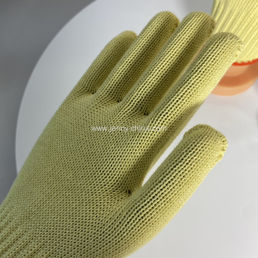 Aramid Heat Resistant Level 500 Celsiusdgree Cotton Liner Safety Work Glove single layer