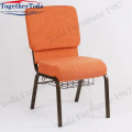 Cheap stackable thickened metal church chairs for hotels