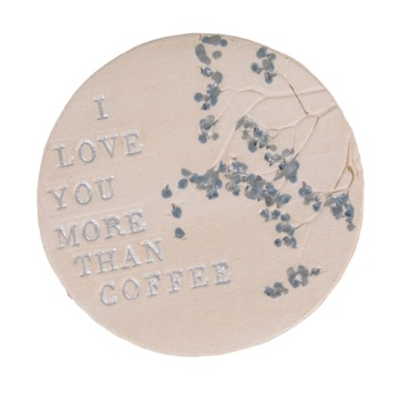 Coffee Lovers Floral Ceramic Coaster - Personalized Design