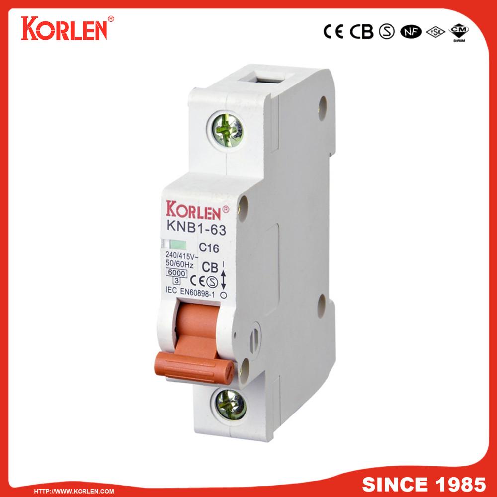 6ka Mini Circuit Breaker with CB KNB1-63 3P