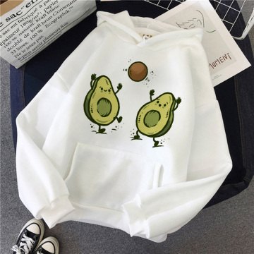 Avocado Hoodies Fashion Small Fresh 90s Women Vegan Cartoon Harajuku Cute Sweatshirt Warm Female Ullzang Graphic Avocado Hoodies