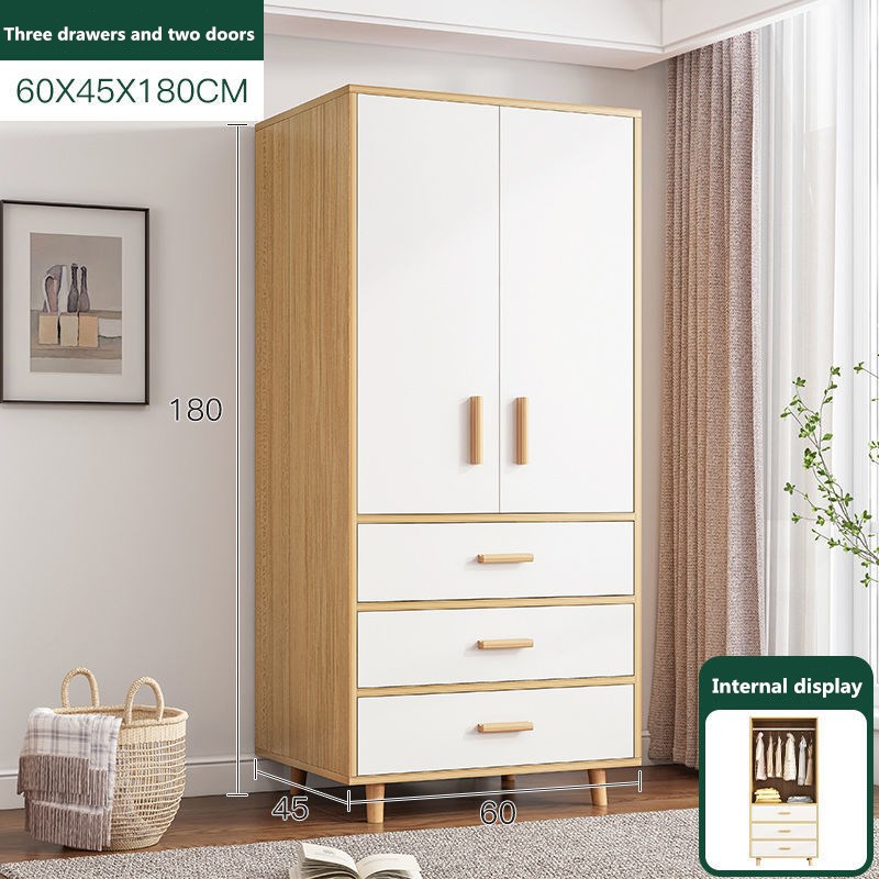 White Solid Wood Wardrobe