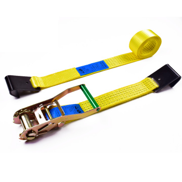 2" 5000kgs 50mm Wholesale Long Aluminum Handle Ratchet Buckle Cargo Lashing Straps With 2 Inch Flat Hooks