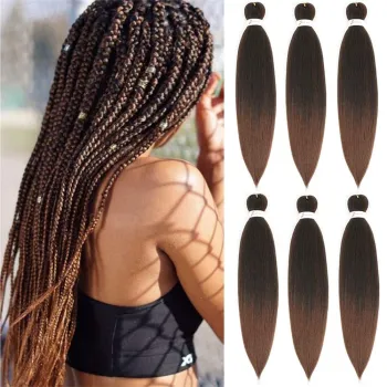 Synthetic Pre-stretched Braiding Hair Perm Yaki Braid Hair Bulk Jumbo Pre Stretched Braiding Hair Expression for Women