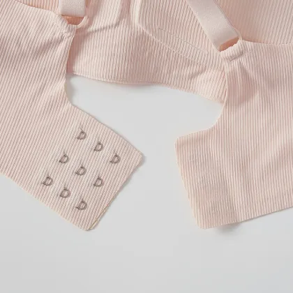 Comfortable Sexy Ribbed Ice Silk Seamless Triangle Cup Bra