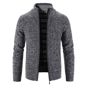Custom Long Sleeve Knitwear Zipper Cardigan for Men - Wholesale Factory Design Knitting Cotton Sweater