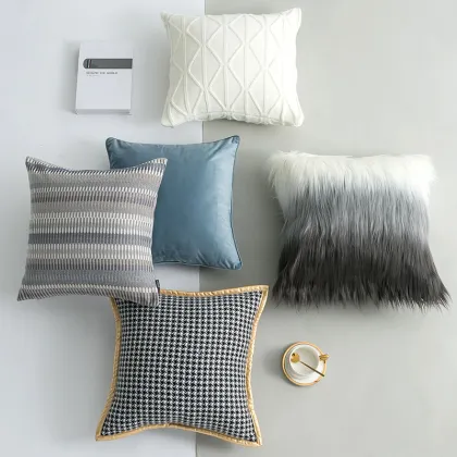 Buffalo Check Plaid Throw Pillow Covers - Decorative Square Pillows for Sofa and Living Room