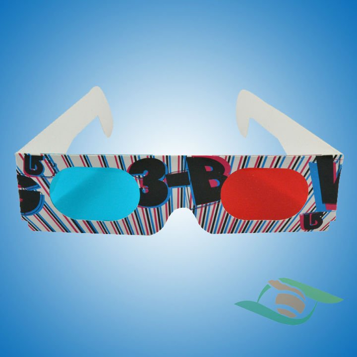 Good quality paper red blue 3d glasses blue films video