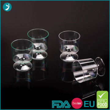 Plastic Pedestal Wine Glasses 2 oz Short Stem
