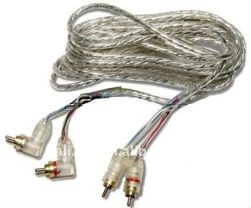 Gold 2 RCA plug cable transparent 1.8m
