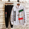 Men's polyester hooded sweatshirt suits