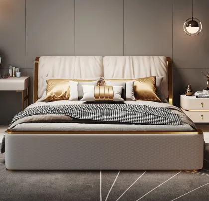 Antique Chinese Minimalist Solid Wood Storage Bed