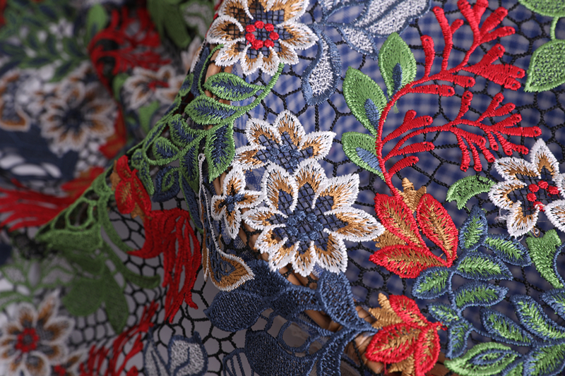 Multicolor Chemical Lace Fabric