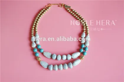 Natural stone bead costume jewelry necklace simple necklace designs