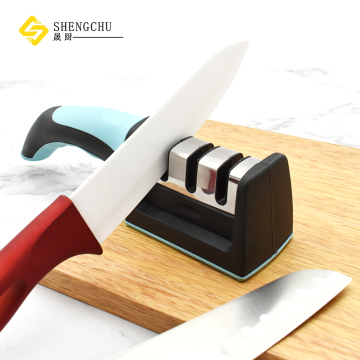 Cheap Portable Handheld Ceramic and Stainless Steel Blade Kitchen Knife Sharpener