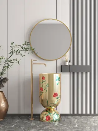 Lavatory Vertical basin stainless steel in Golden