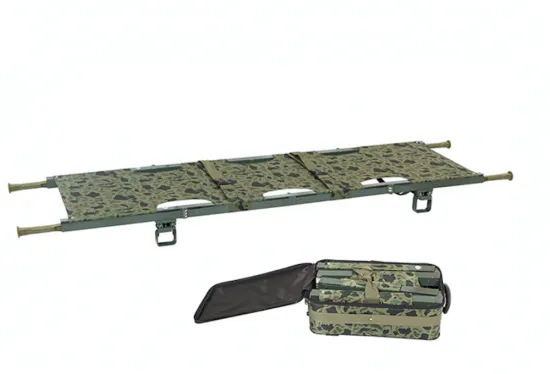 Folding stretcher with 2 folding portable