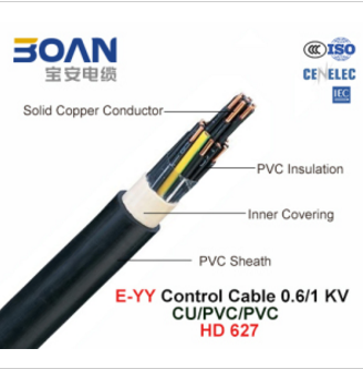E-Yy, Control Cable, 0.6/1 Kv, Solid Cu/PVC/PVC (HD 627)