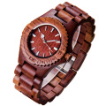 Reloj de muñeca de cuarzo de madera de naturaleza completa de la naturaleza personalizada