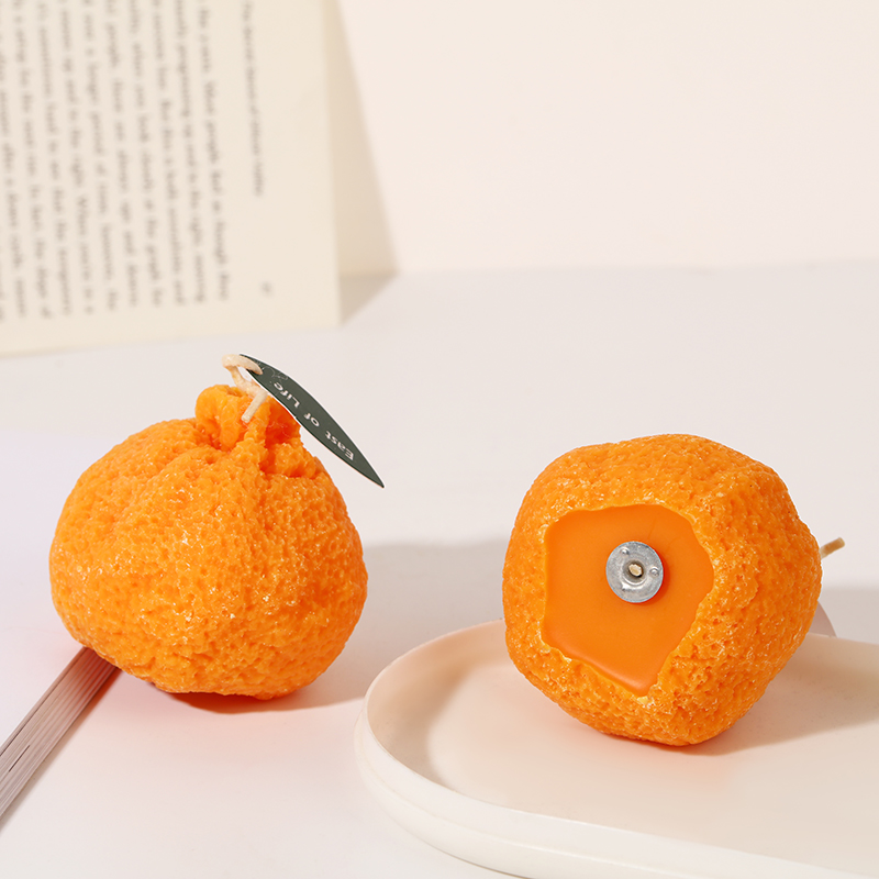 Індывідуальны аранжавы колер мандарын мастацтва свечка