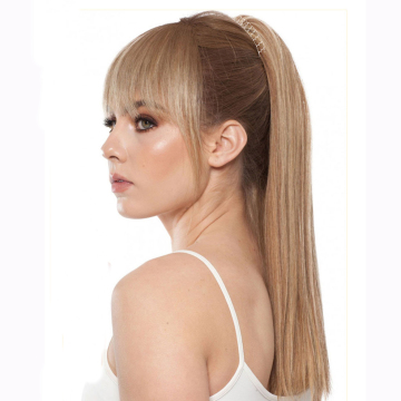 heat resistant fiber wrap around 24inch 60cm Hair pieces straight Ponytail Customized Brand synthetic piano color