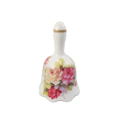 Porcelain Dinner Bell with Glazed Flower Design Ceramic Wind Chime