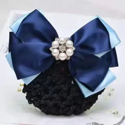Beautiful Nurse Hairpin with Large Bow and Lace Hairnet Accessory
