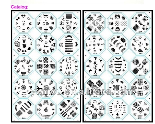 QA nail stamping plates Nail Art Template Printing