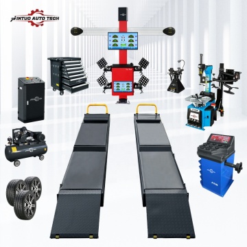 Jintuo Four Post Hydraulic Car Lift for Workshop with 3D Wheel Alignment Machine