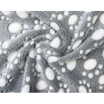 かわいいクマフットプリントホームテキスタイル用のコーラルフリースファブリック