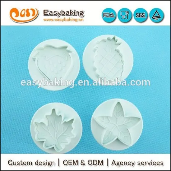 4pc fruit plunger cutters plastic plunger cookie cutters fondant cake decorating tools