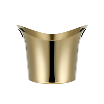 Factory Direct Large V-Shaped Stainless Steel Gold Minimalist Party Buckets for Champagne and Beverage Cooling